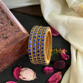 Kids Silk Thread Kundan Bangle-Blue-G4919